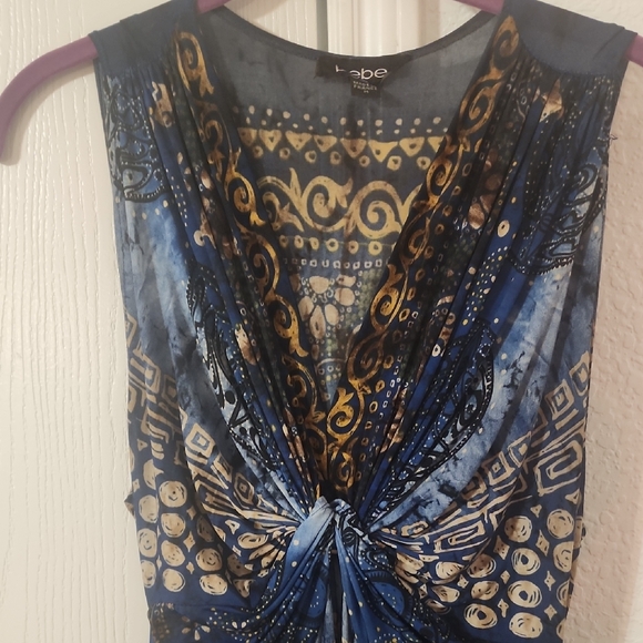 Bebe Blue and Tan Maxi Dress - Picture 5 of 8